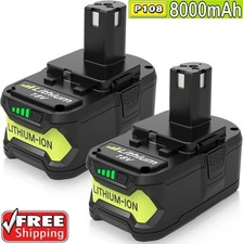 2PACK For RYOBI 18V 8.0Ah P108 High Capacity Battery Lithium-Ion One Plus NEW