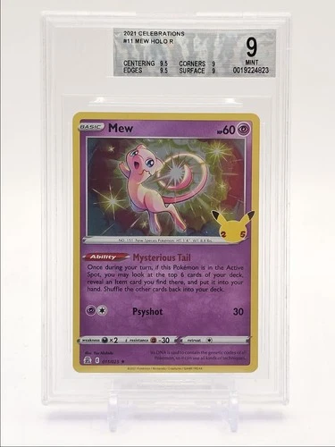 MEW 2021 POKEMON CELEBRATIONS HOLO RARE 011/025 BGS 9 Q1404
