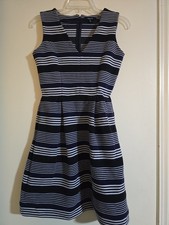Madewell XS Womens Navy And White Striped Sleeveless Dress Cape cod Preppy Coast