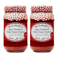 Mrs Darlington Spicy Tomato & Sticky Onion Chutney 312g UK Pack of 2
