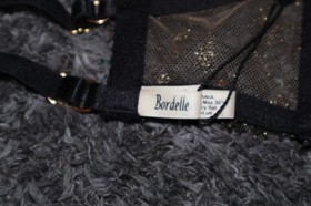 Bordelle Selene Ouvert Open Bra black gold star embroidery NWT S Small