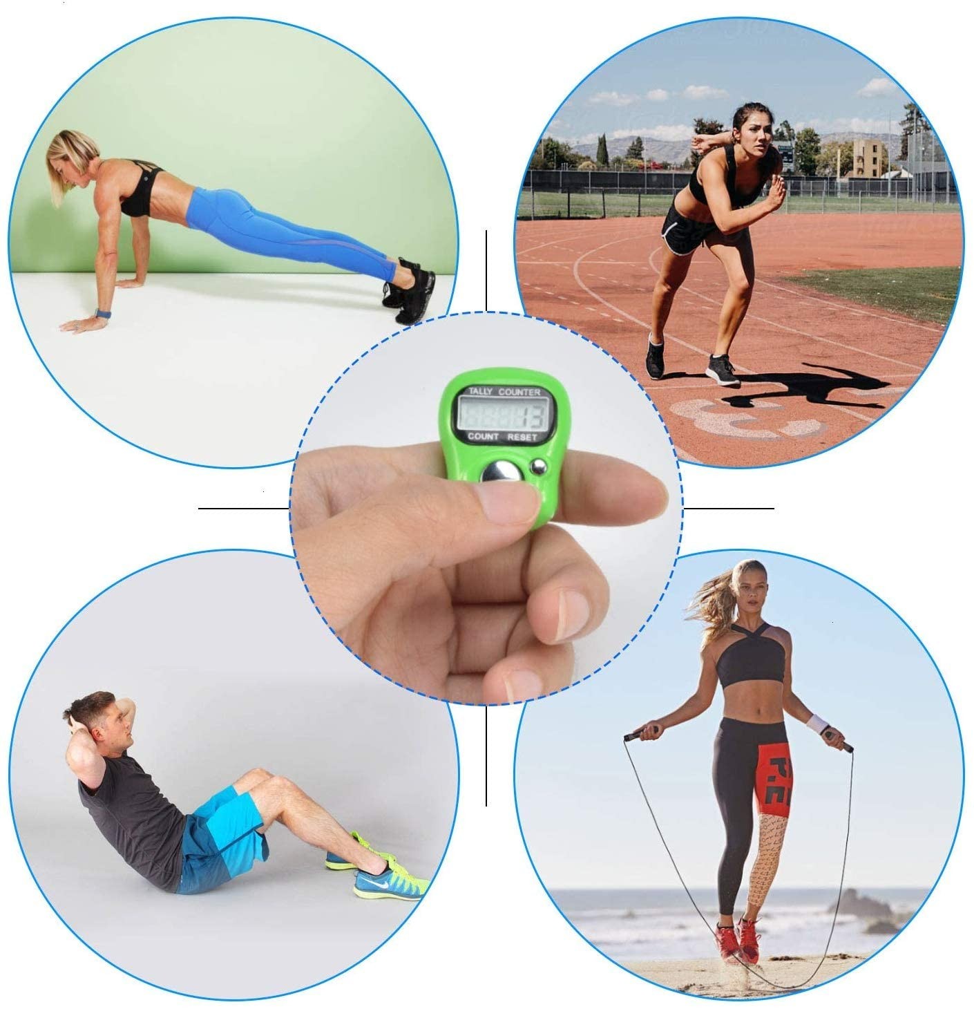 7 Pack Electronic Finger Counter Resettable Hand Tally 5 Digit Handheld Clicker