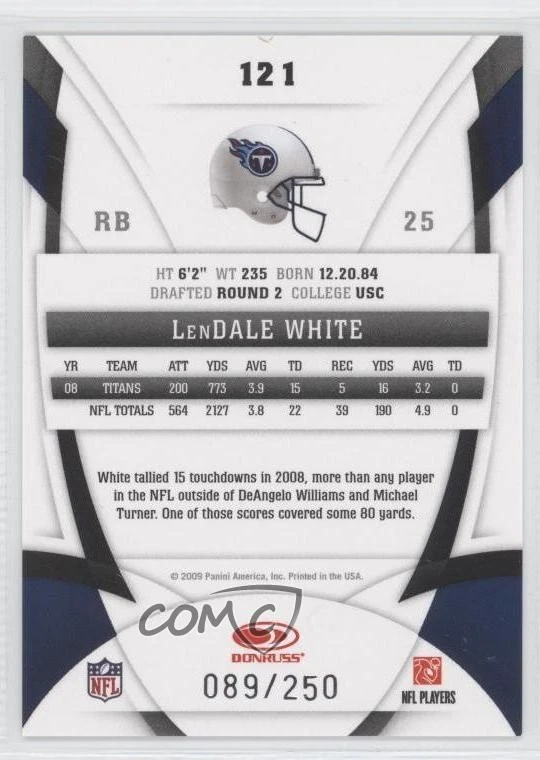 2009 Certified Mirror Red /250 LenDale White #121 - Image 2 of 2