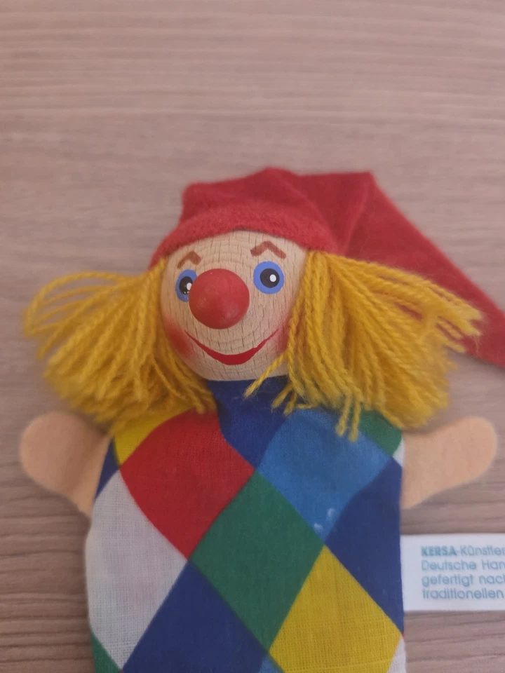Kersa Fingerpuppe Spiel Gut Harlekin Clown - Bild 2 von 4