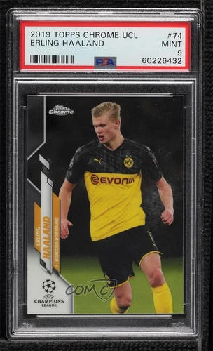2019-20 Topps Chrome UCL Erling Haaland #74 PSA 9 MINT Rookie RC