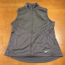 Nike Vest Womens Extra Large Gray Running Soft Running Full Zip Mock Neck