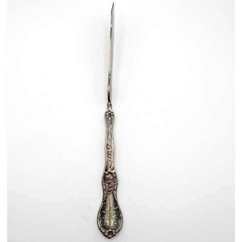 Couteau à beurre torsadé Rogers & Bro 1909 motif FLORETTE argentée interne Silv - Photo 2/15