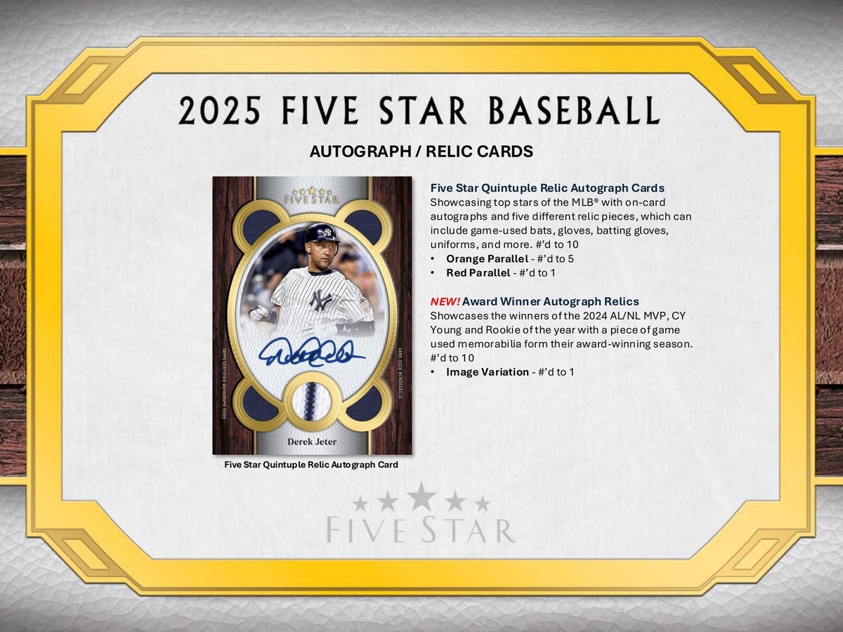 2025 Topps Five Star Baseball Hobby Box for sale online | eBay