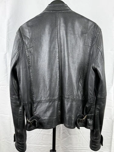 Levis Made and Crafted Black Sheepskin Leather Moto Jacket-Made in Italy Sml/Med image 3