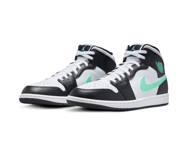 Sz 10 - Nike Air Jordan 1 Mid 'Green Glow' DQ8426 103 - Image 3 of 4