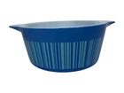 PYREX Barcode Blue Stripes 474 B   1 1/2 Qt  Casserole Dish Vintage USA No Lid