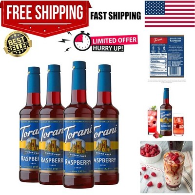 Luxurious Sugar Free Raspberry Syrup 25.4 Oz - Perfect for Drinks & Desserts