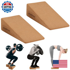 Squat Wedge Block Non-Slip Slant Board Calf Stretcher 2pcs Ankle Foot Knee Leg