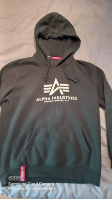 Alpha Industries Hoodie Grün XL Kapuze Sweatshirt Sehr Guter Zustand