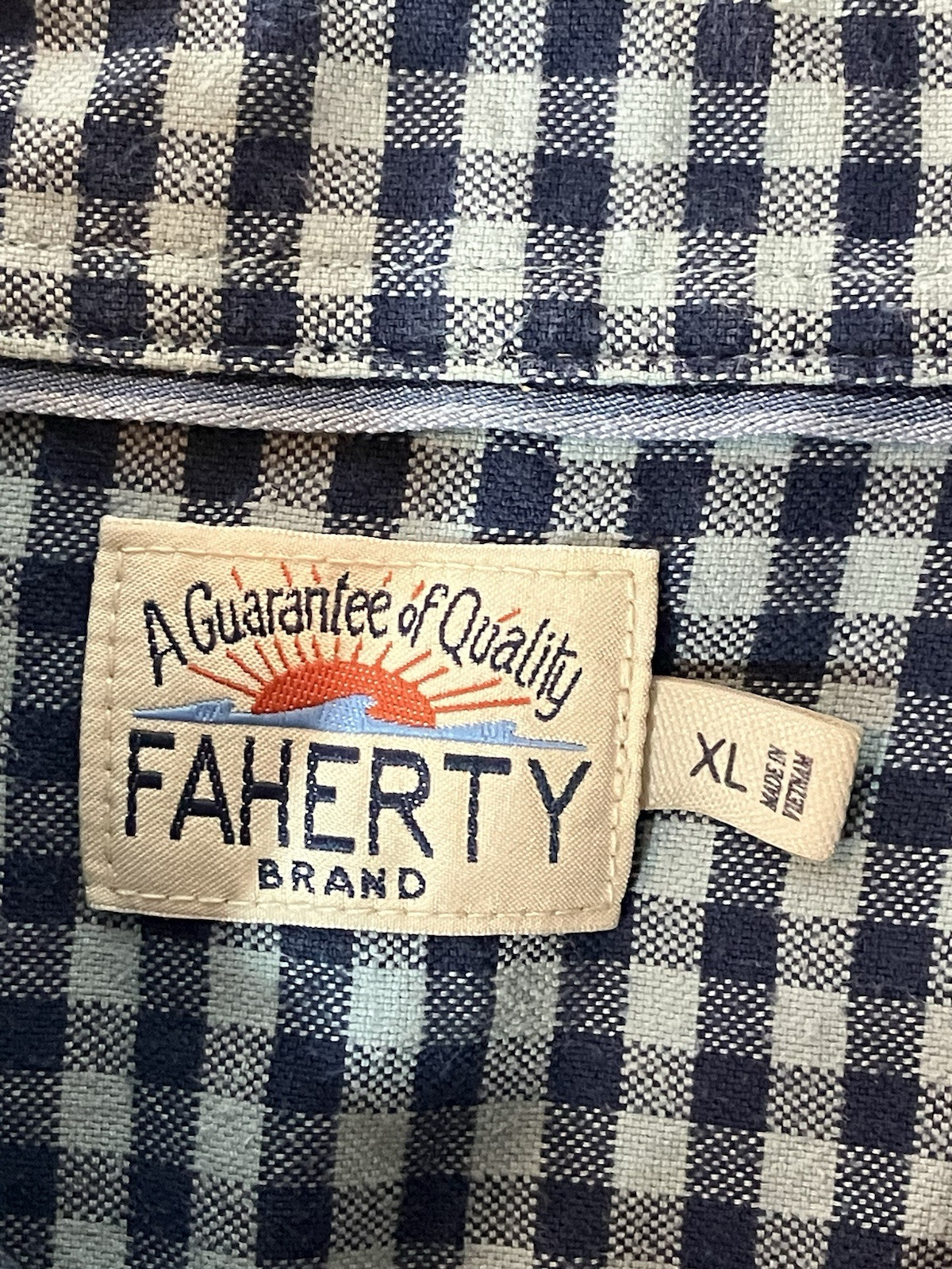 Faherty long sleeve button down flannel shirt XL … - image 3