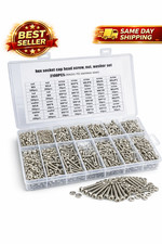 2100pcs Metric Screws Assortment Kit Hex Socket Head Cap Bolts Nuts Washers 2100pcs Metric Screws Assortment Kit Hex Socket Head Cap Bolts Nuts Washers