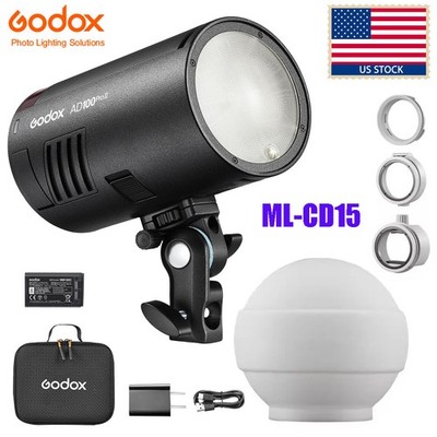 Godox AD100ProII 2.4G TTL 1/8000 HSS Pocket Outdoor Flash +ML-CD15 Diffuser Dome