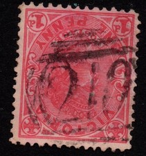 Australia Victoria 1905 One Penny 1d red perf 12 x 12&frac12; SG416 Used numeral 210
