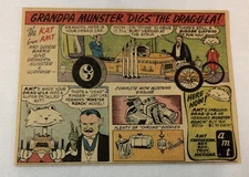 1966 Munsters AMT model kit cartoon ad ~ MUNSTER DRAG-U-LA Dragula