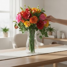 Elegant 8-Inch Clear Glass Vase  Modern Design for Wedding Centerpieces  Gifts