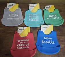 Safety First Silicone Bib Lot Of 5 New