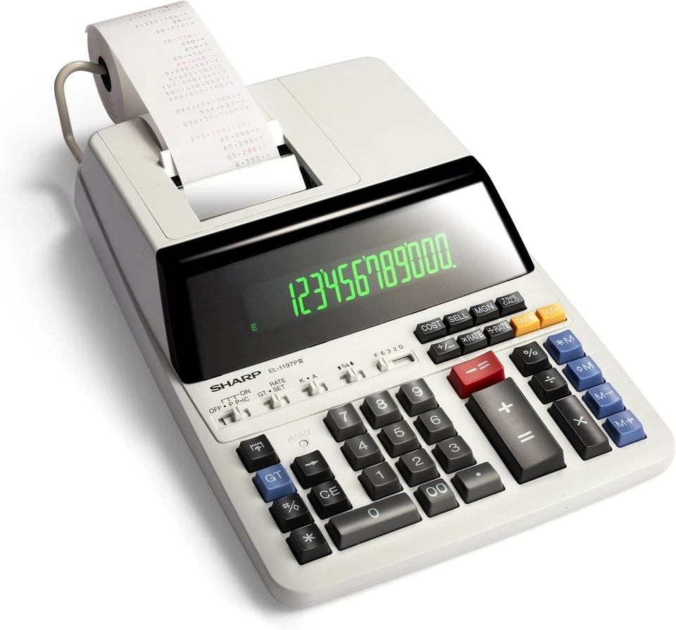 EL-1197PIII Printing Calculator with Clock - Image 3 of 4