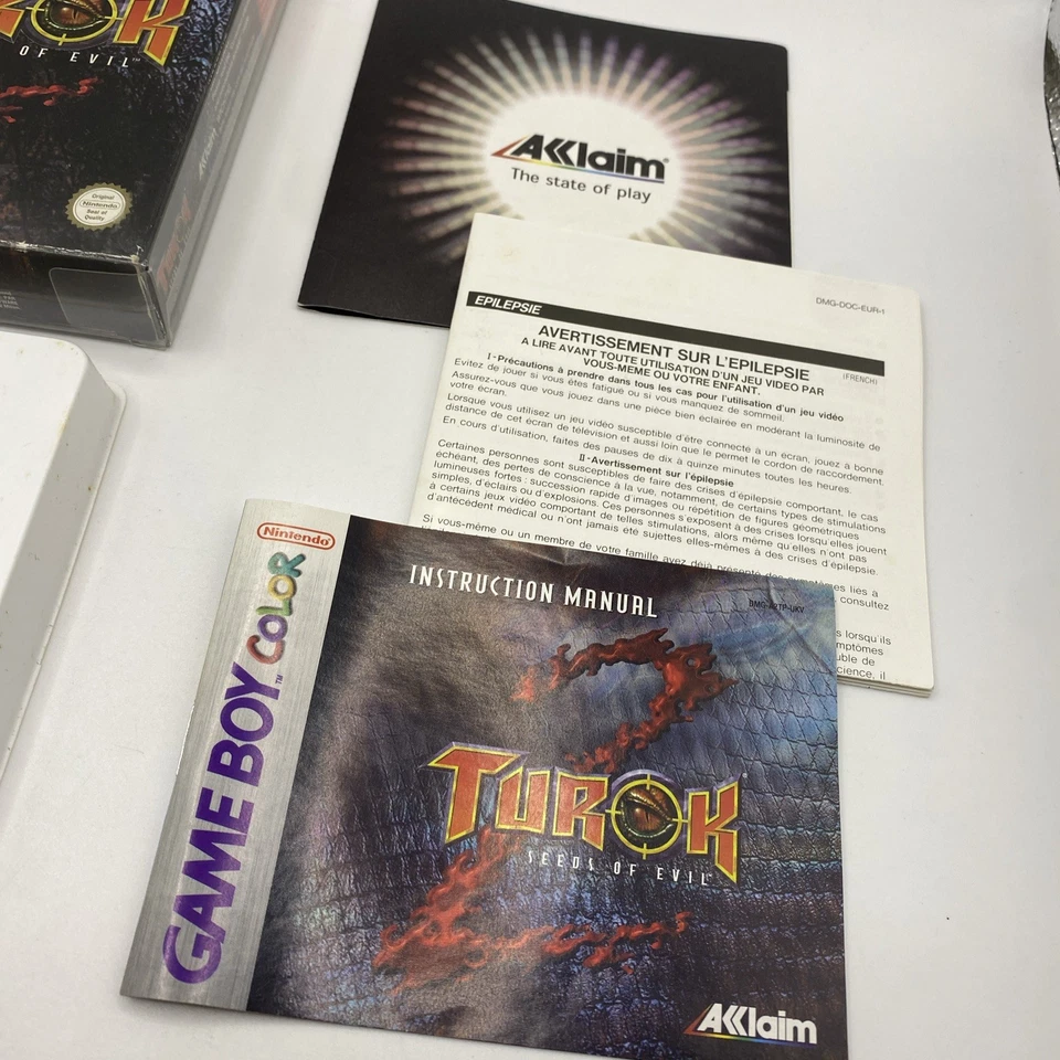 Turok 2 Seeds of Evil (Nintendo GameBoy Color, 1998) GBC AUS PAL Boxed Complete - Image 2 of 4