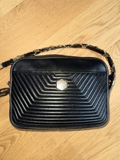 Tolle Tasche REVILLON Paris Made France, Vintage aus schwarzem gestepptem Leder