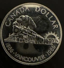 Proof 1986 Canadian Elizabeth II Centenary of Vancouver Silver Dollar 36mm Coin