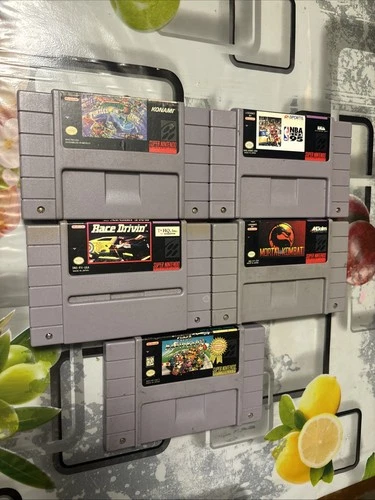 super nintendo games snes lot Mario Kart / TURTLES IV / Mortal Kombat +++