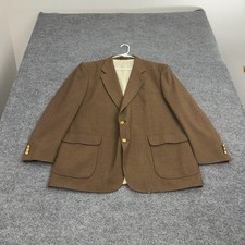 Vintage Andover Reed Blazer Mens 46R Brown Textured Gold Buttons Classic Style