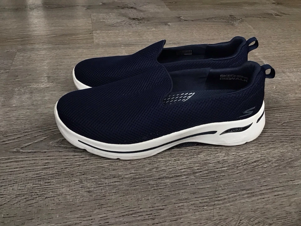 Skechers Mujer Relajado Arco Ajuste Grateful Azul Marino/Blanco 124401W Talla 11 Ancho Foto 4 de 4