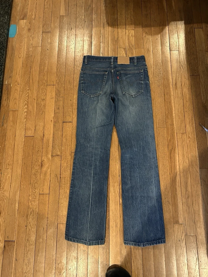 Vintage 70s Levis 517 0217 Denim Jeans Talon Zip Red Tab - Image 3 of 3