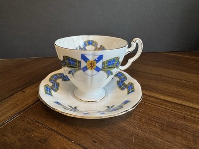 Vintage Royal Adderley Nova Scotia Tartan Bone China Teacup & Saucer
