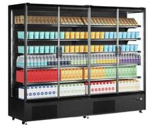 NEW GLASS 4 DOOR SHOP MULTI DECK DRINKS FOOD DISPLAY FRIDGE CHILLER RRP £8130
