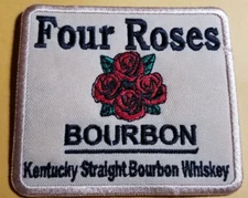 Four Roses straight Bourbon Whiskey Patch worldwide approx 3x3.5"