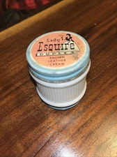Vintage Lady Esquire Leather Crème. Milk Glass. 