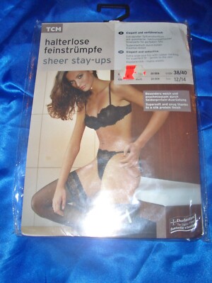 TCM sexy halterlose Strümpfe Nylonstrümpfe Gr. 38-40 schwarz 20 den Stay Ups OVP