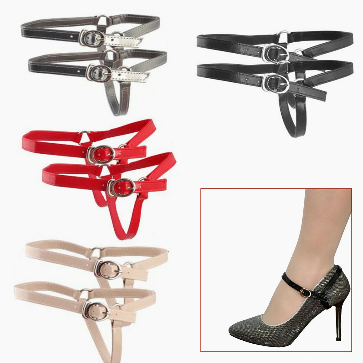 Detachable Leather Shoe Straps Laces Band For Holding Loose High