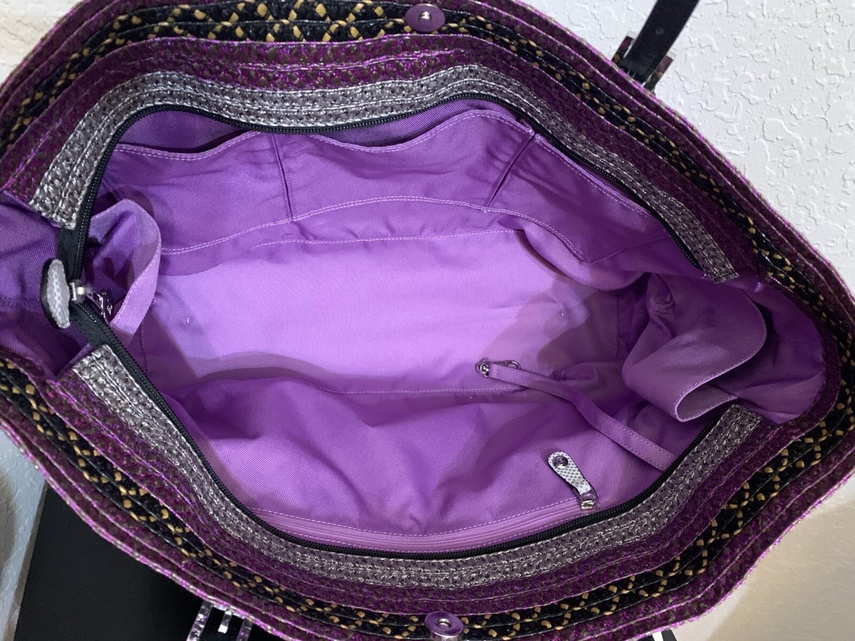 Eric Javits New York Jav Squishee Tote Large Purple Silver