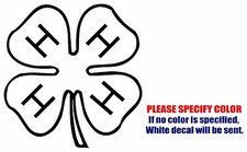 4H Clover Graphic Die Cut decal sticker Car Truck Boat Window Bumper Wall 6"