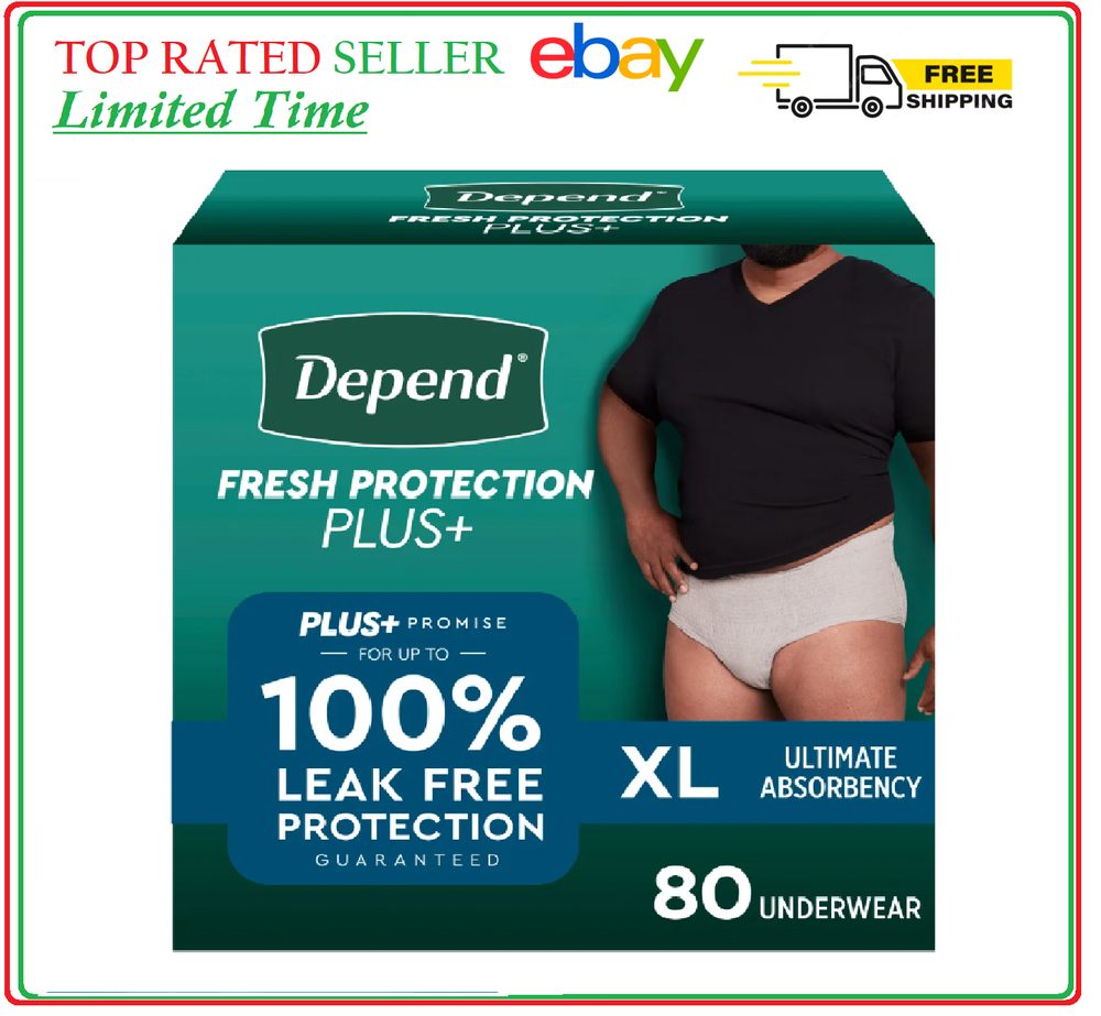 Depend Protection Plus Ultimate Underwear Men XL New 80 Count DISCREET DELIVERY
