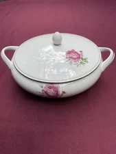 Vintage Imperial Rose Round Vegetable Soup Tureen with Lid - Made in Japan, 1950