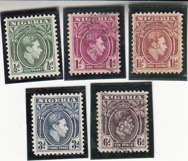 Nigeria 1938.  King George VI. Mint and Used Stamps