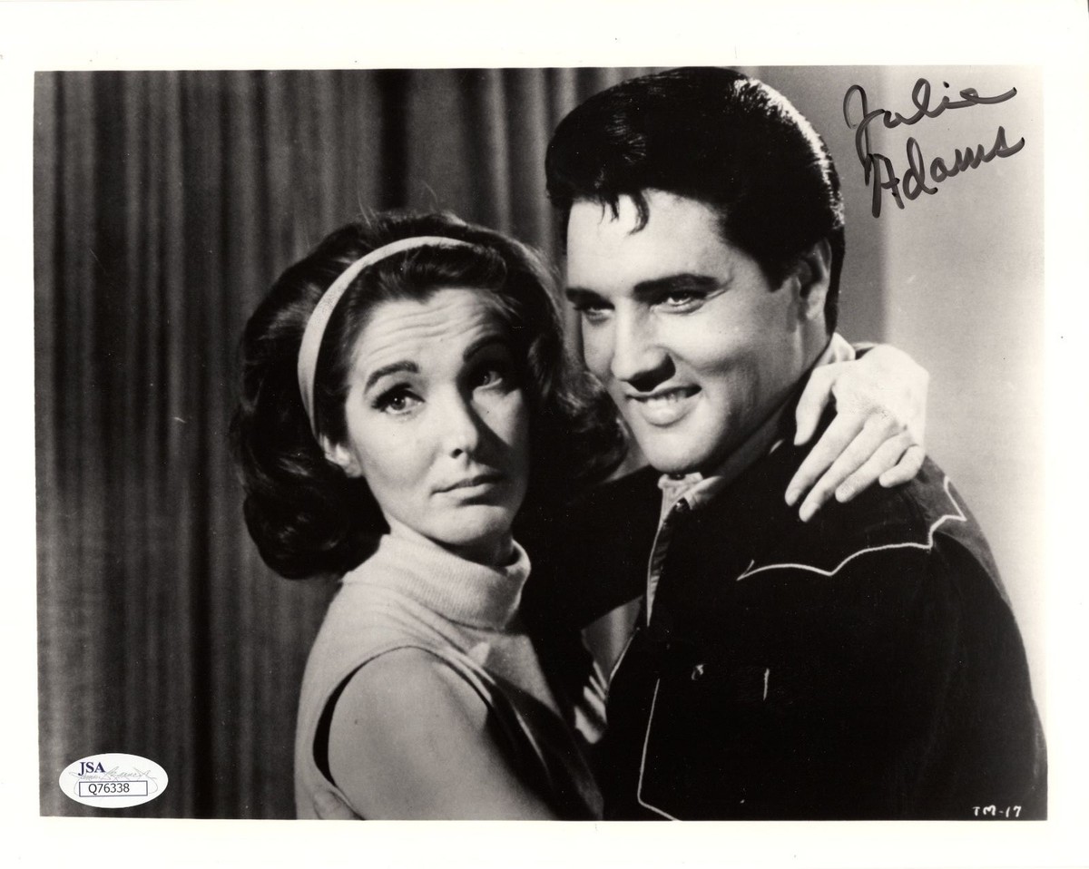 JULIE ADAMS HAND SIGNED 8x10 PHOTO GREAT POSE WITH ELVIS