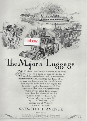 SAKS FIFTH AVENUE Lager New York Die MAJOR'S Gepäck When He Reisen 1929 Anzeige