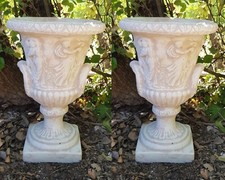 VASO CALICE ORCIO COPPIA DI VASI PER PIANTE DA GIARDINO ESTERNO IN CEMENTO MARMO