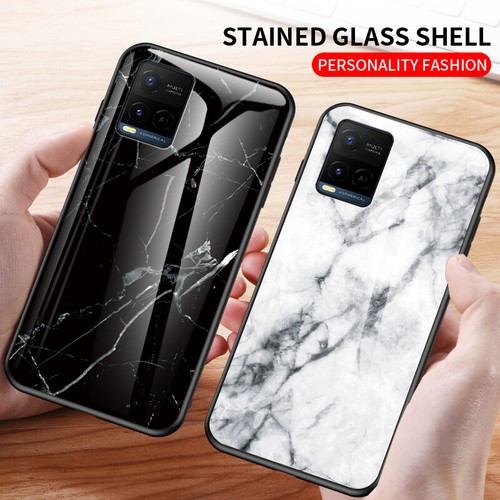 For VIVO Y17 Y12 Y20S Y33S Y21S Y11S Marble Tempered Glass Shockproof Case Cover - Picture 4 of 15