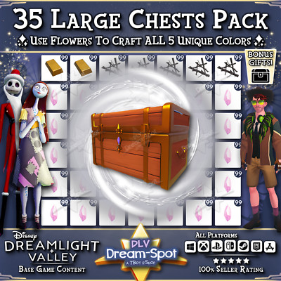   Disney Dreamlight Valley   35 Large Chests   Storage Crafting Materials  