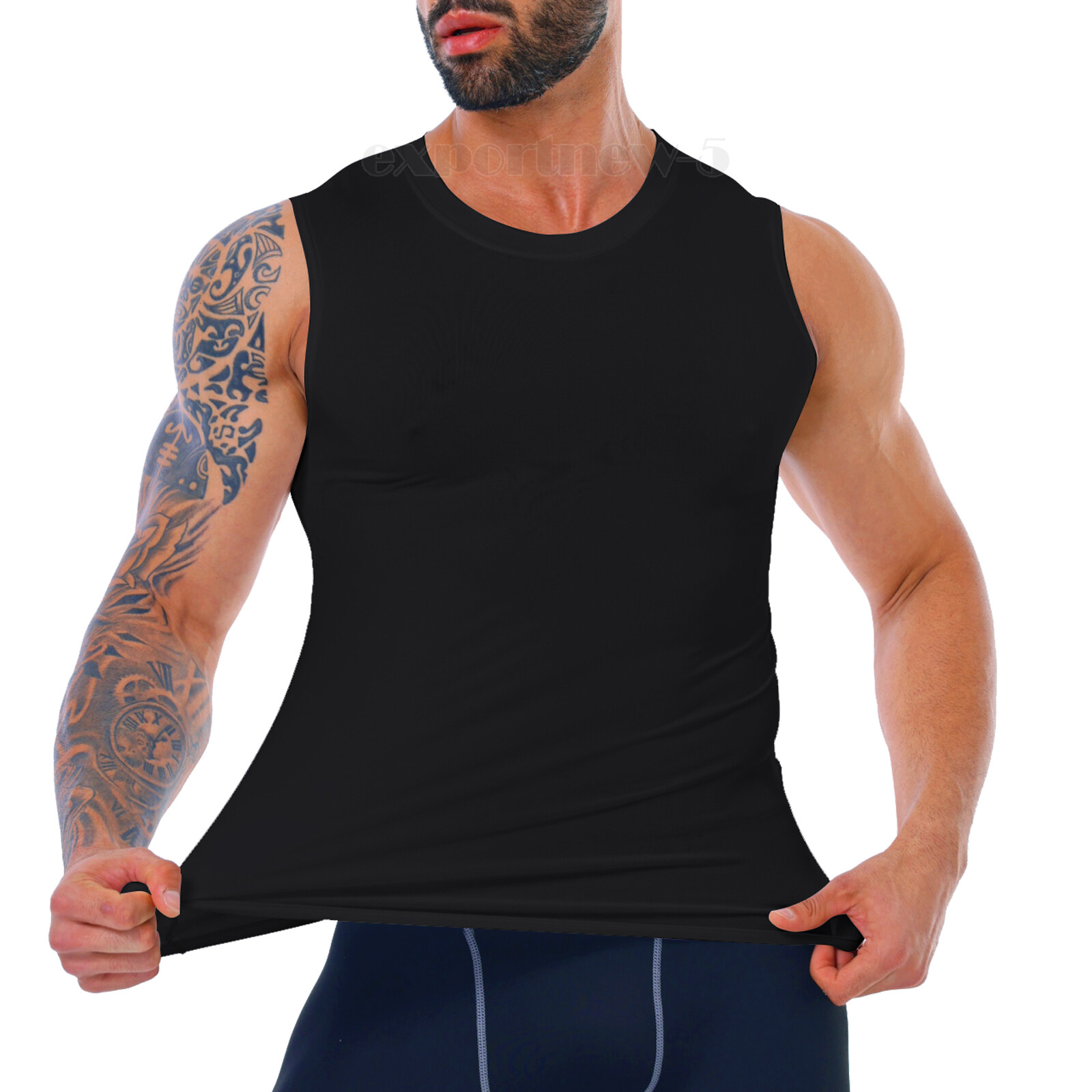 Mens Compression Sport Vest Tight Tank Base Layer Sleeveless T-Shirt Top Singlet